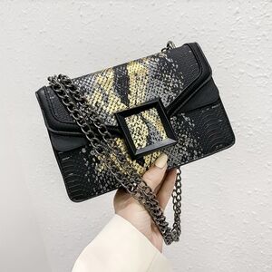 Black and Gold Chain Shoulder Bag